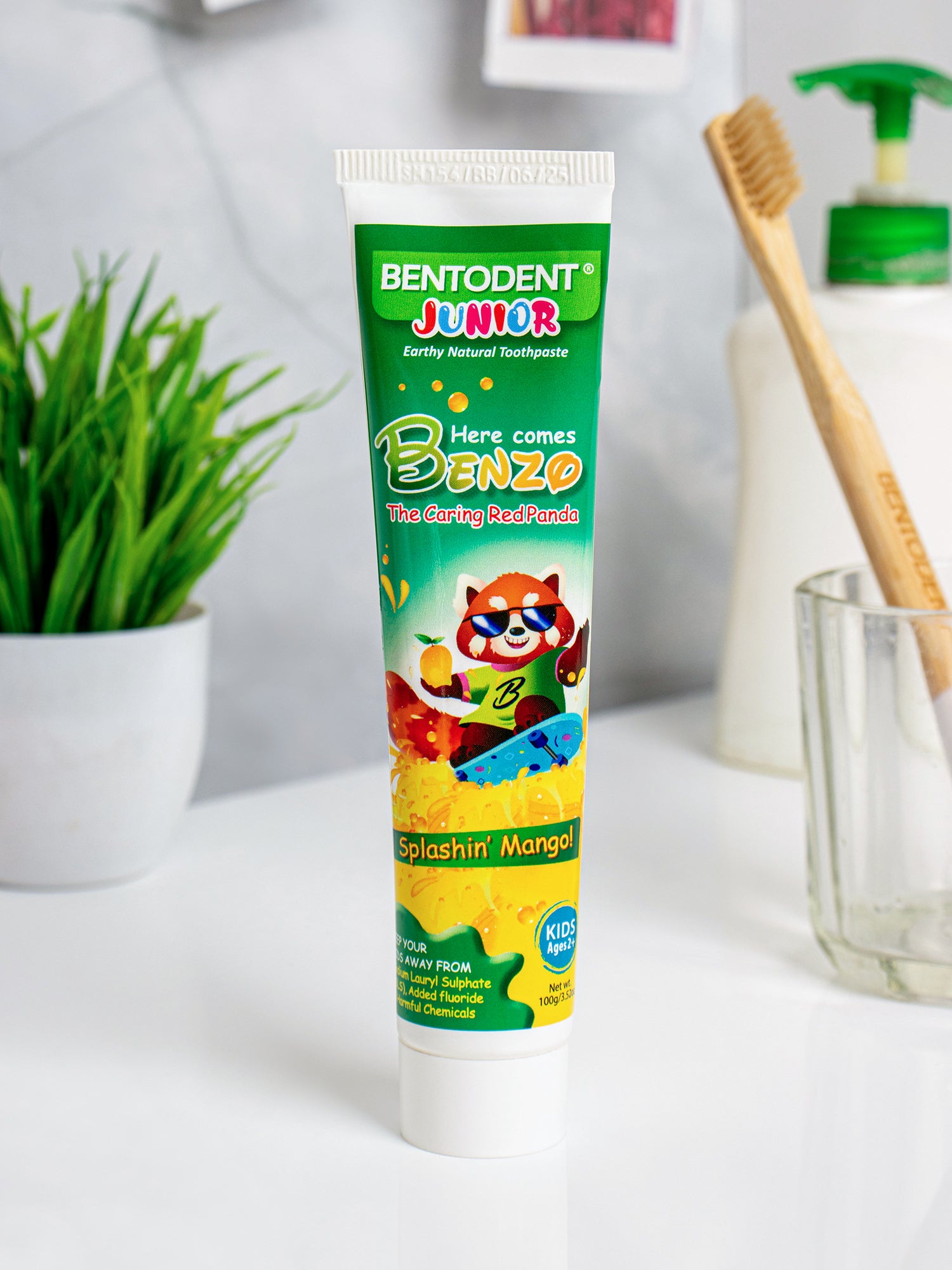 Bentodent Junior Splashin Mango Toothpaste - Natural & Fluoride Free - 100 gm - Indian Dental Organization