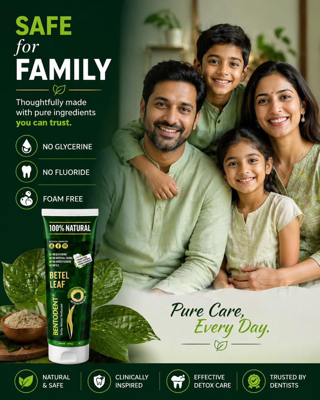 Bentodent Betel Leaf Toothpaste (Twin Pack) - 100 gm each
