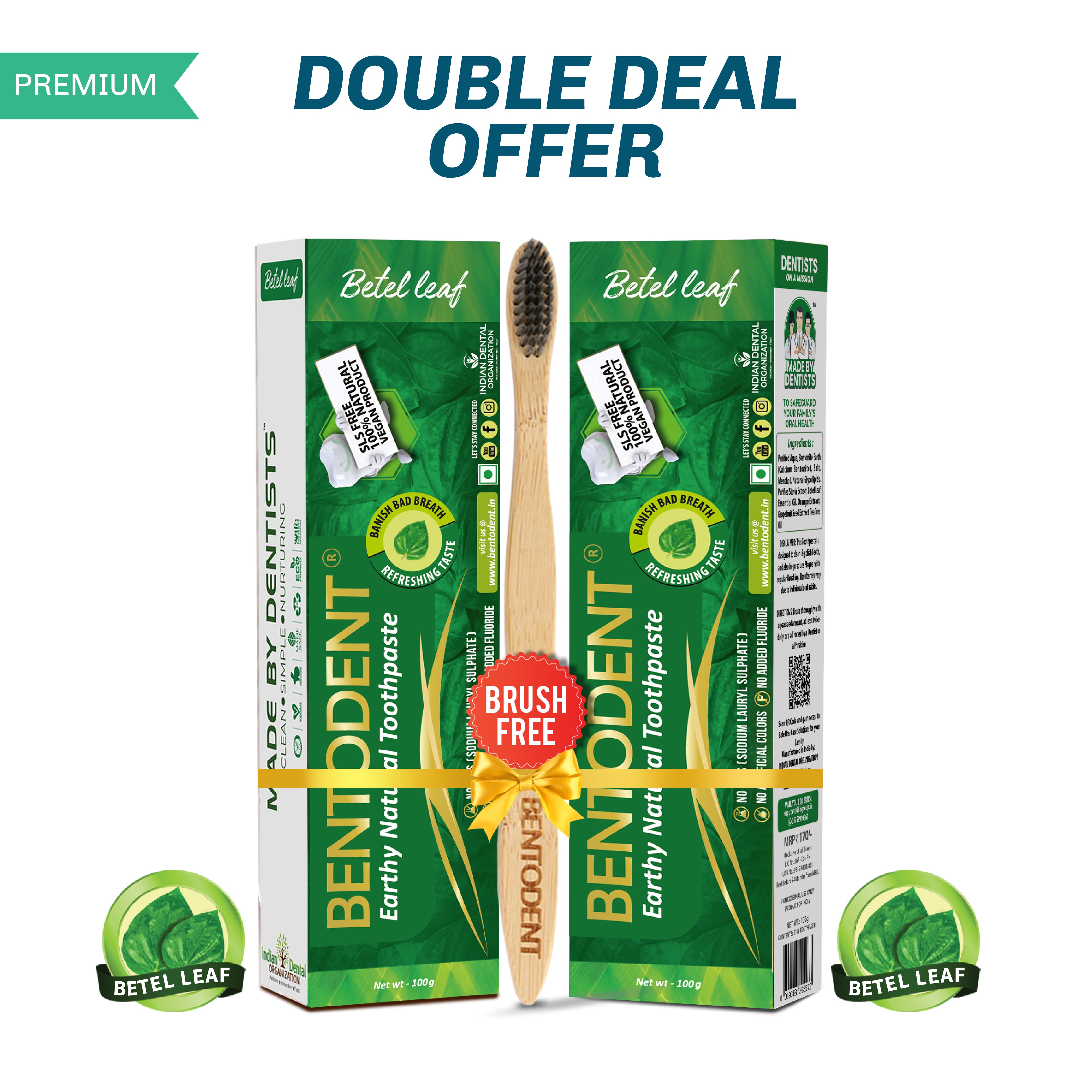 Bentodent Betel Leaf Toothpaste (Twin Pack) - 100 gm each