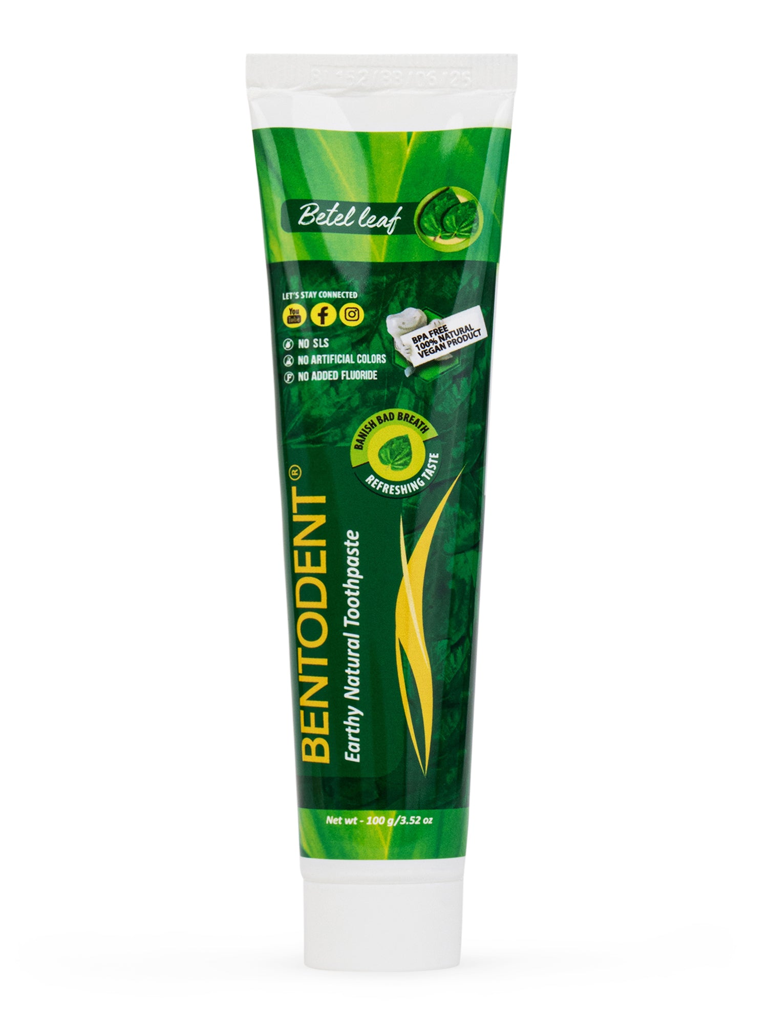 Bentodent Betel Leaf Organic Toothpaste - SLS Free - 100 gm - Indian Dental Organization