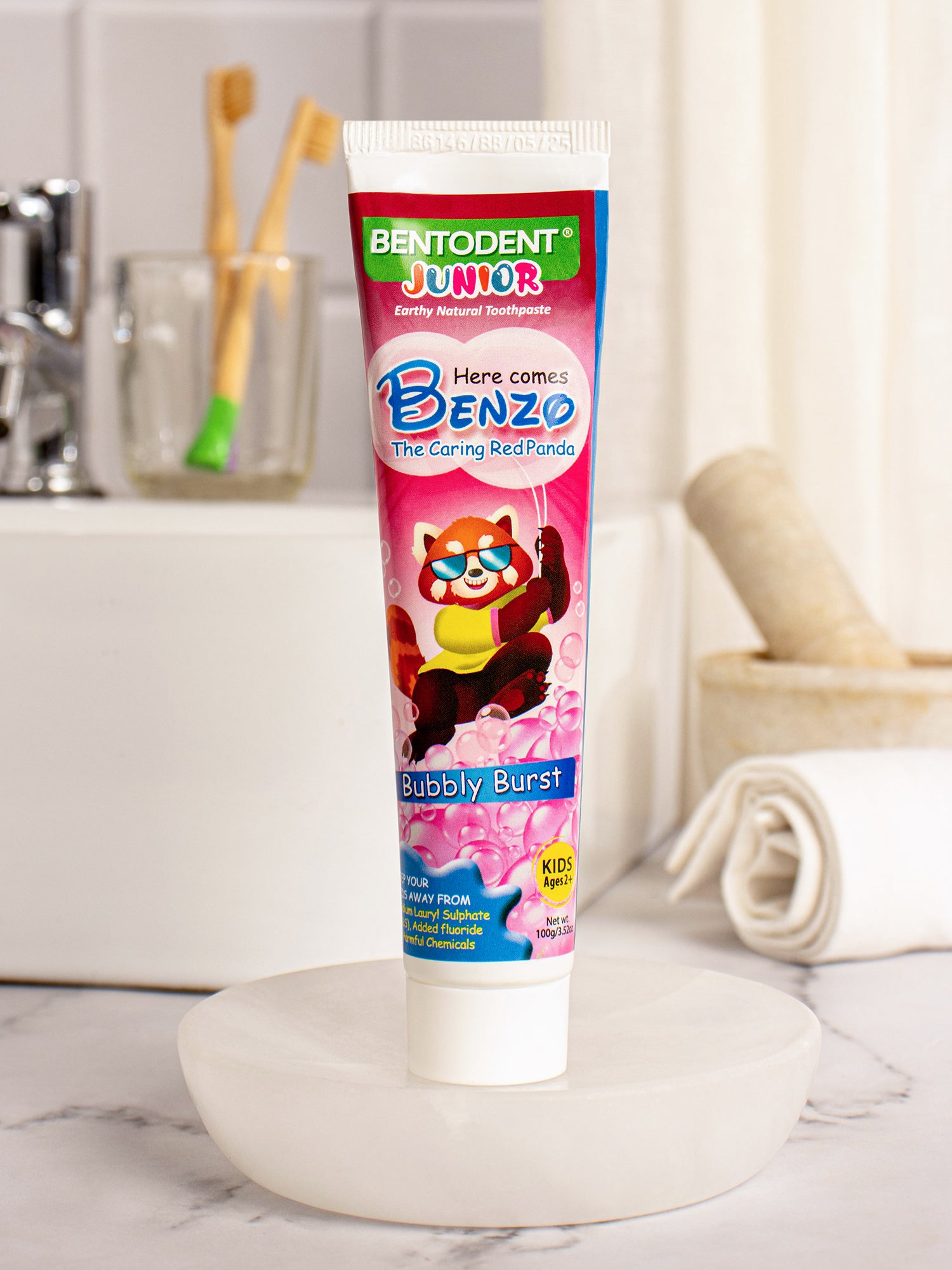 Bentodent Junior Bubbly Burst Toothpaste - Natural & Fluoride Free - 100 gm - Indian Dental Organization