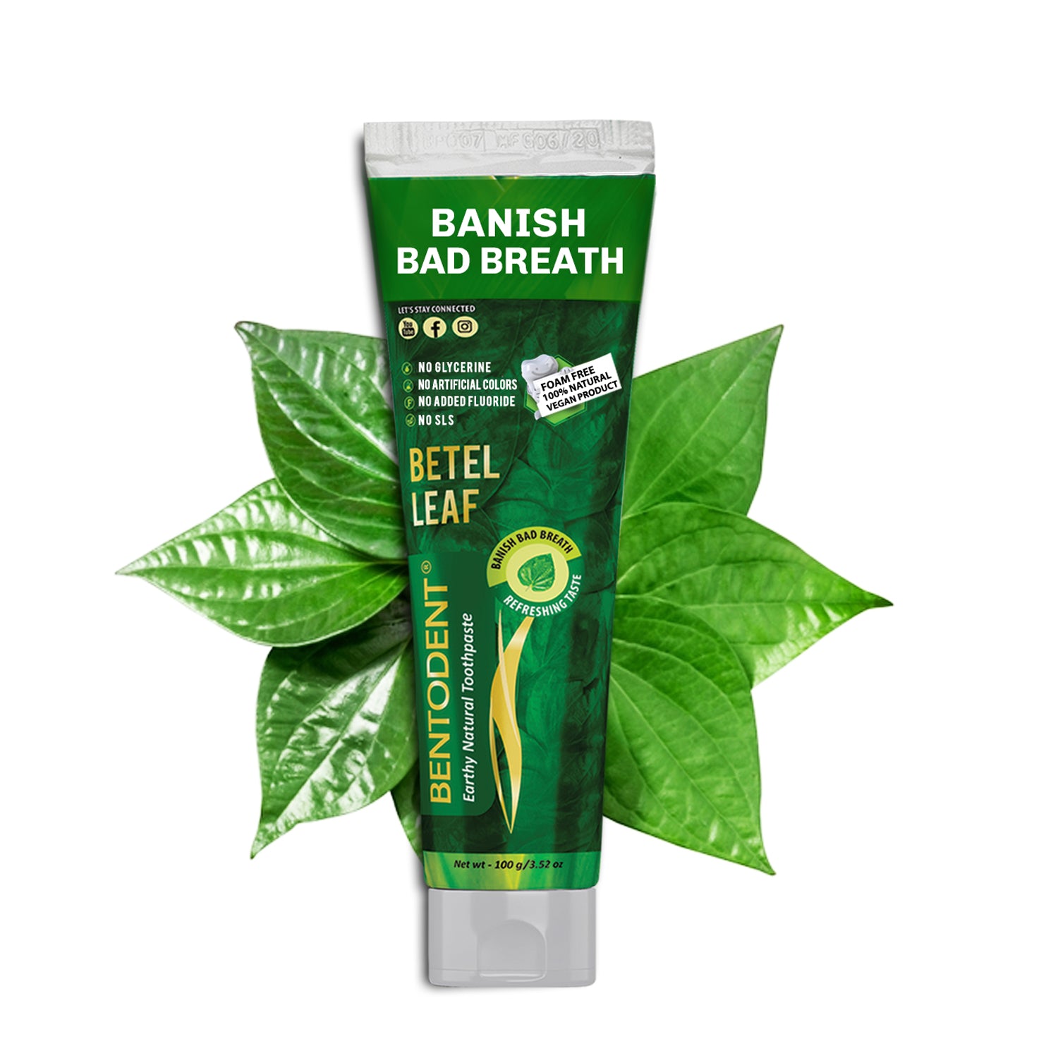 Bentodent Betel Leaf Organic Toothpaste - SLS Free - 100 gm - Indian Dental Organization