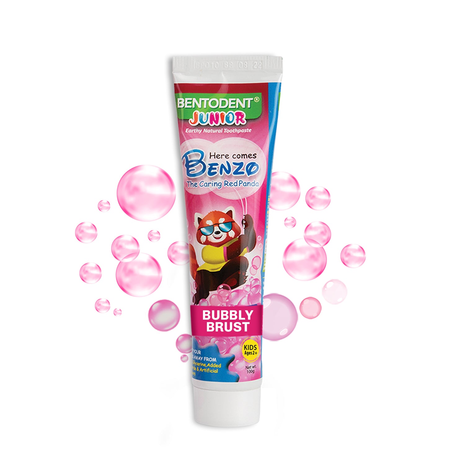 Bentodent 100% Natural Kids Bubbly Burst Toothpaste, Fluoride Free, Sls Free, Complete oral care protection for kids, Fresh Breath, Best toothpaste for kids 2+ years 100g - Indian Dental Organization