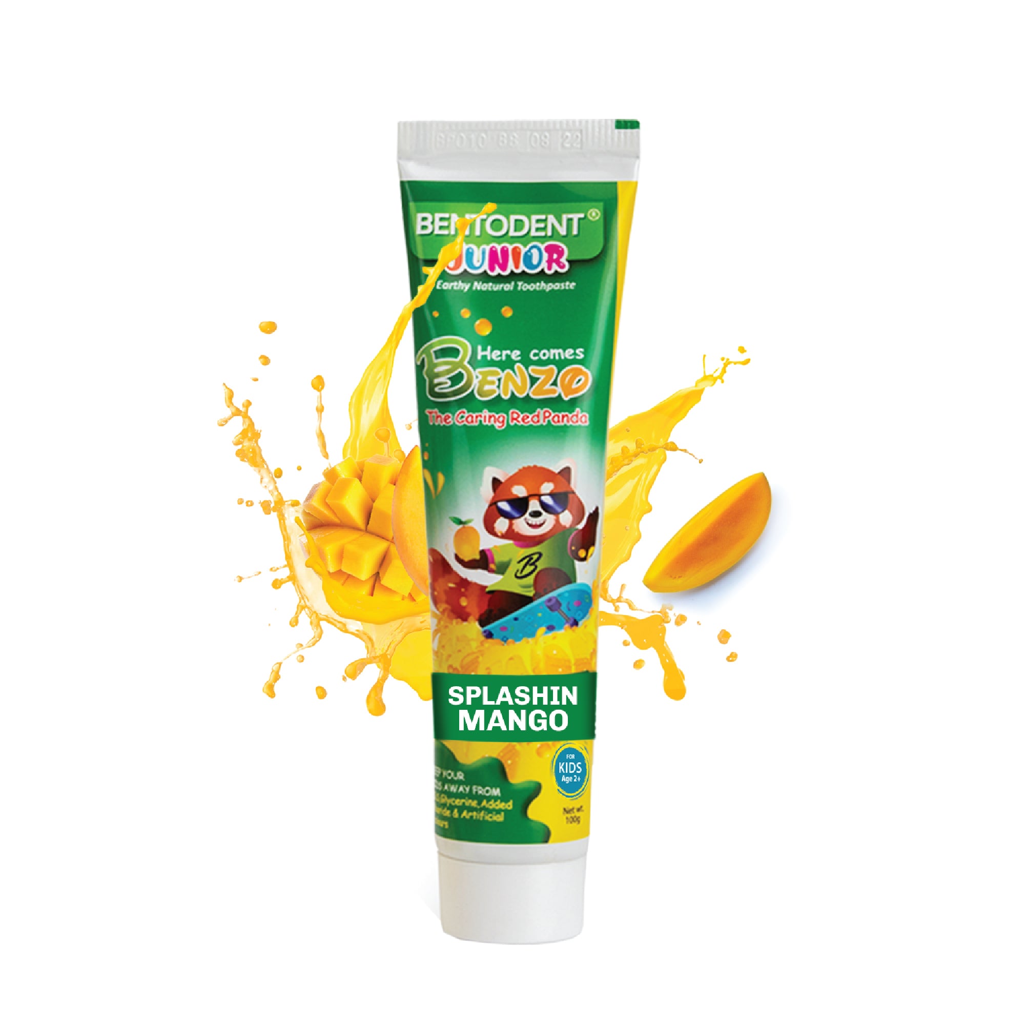 Bentodent 100% Natural Kids Splashin Mango twin Toothpaste, Fluoride Free, Sls Free, Complete oral care protection for kids, Fresh Breath, Best toothpaste for kids 2+ years 100g each - Indian Dental Organization