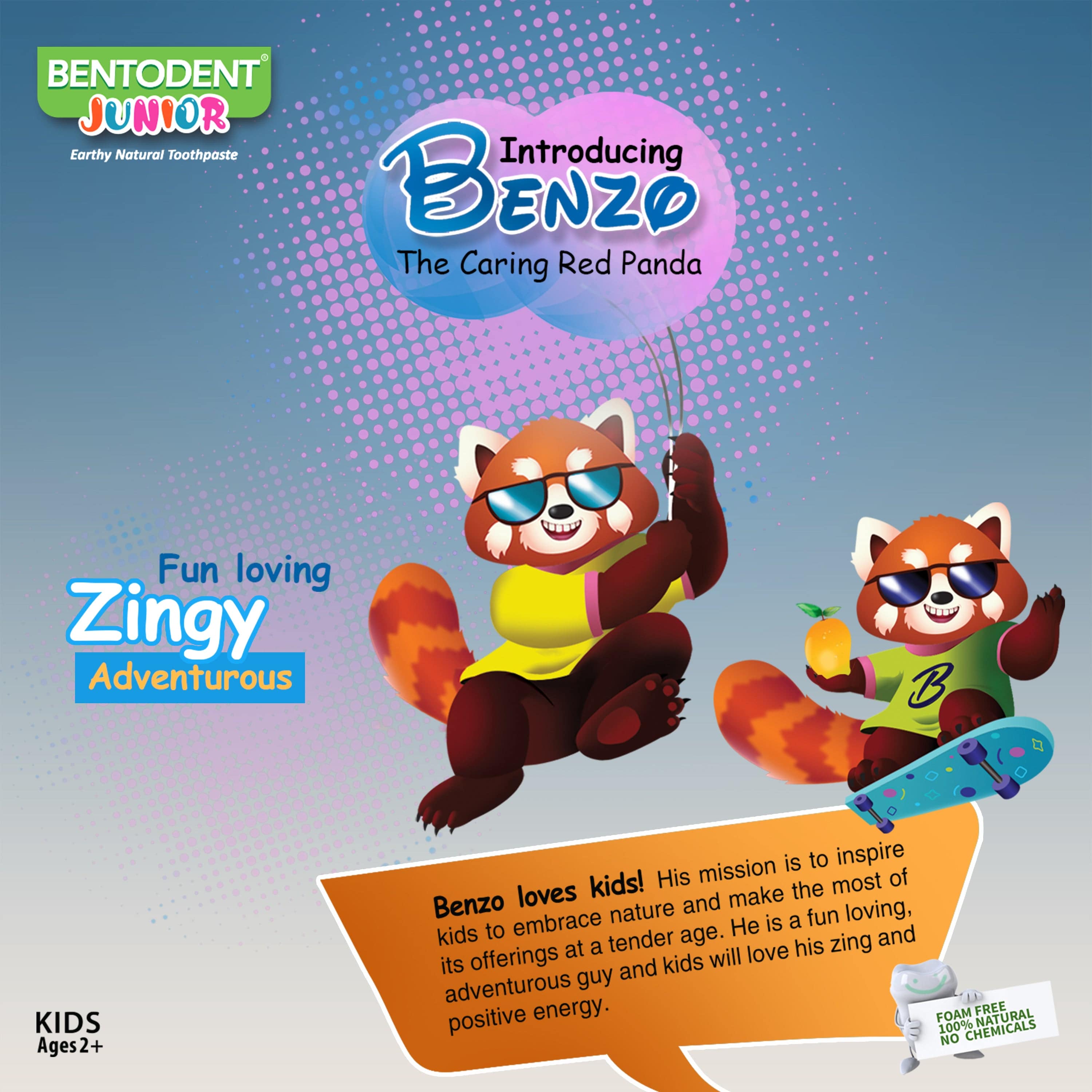 Bentodent Junior Splashin Mango Toothpaste - Natural & Fluoride Free - bentodent x idonaturals
