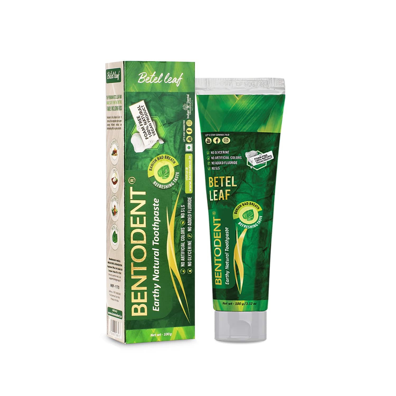 Bentodent Betel Leaf Organic Toothpaste - SLS Free