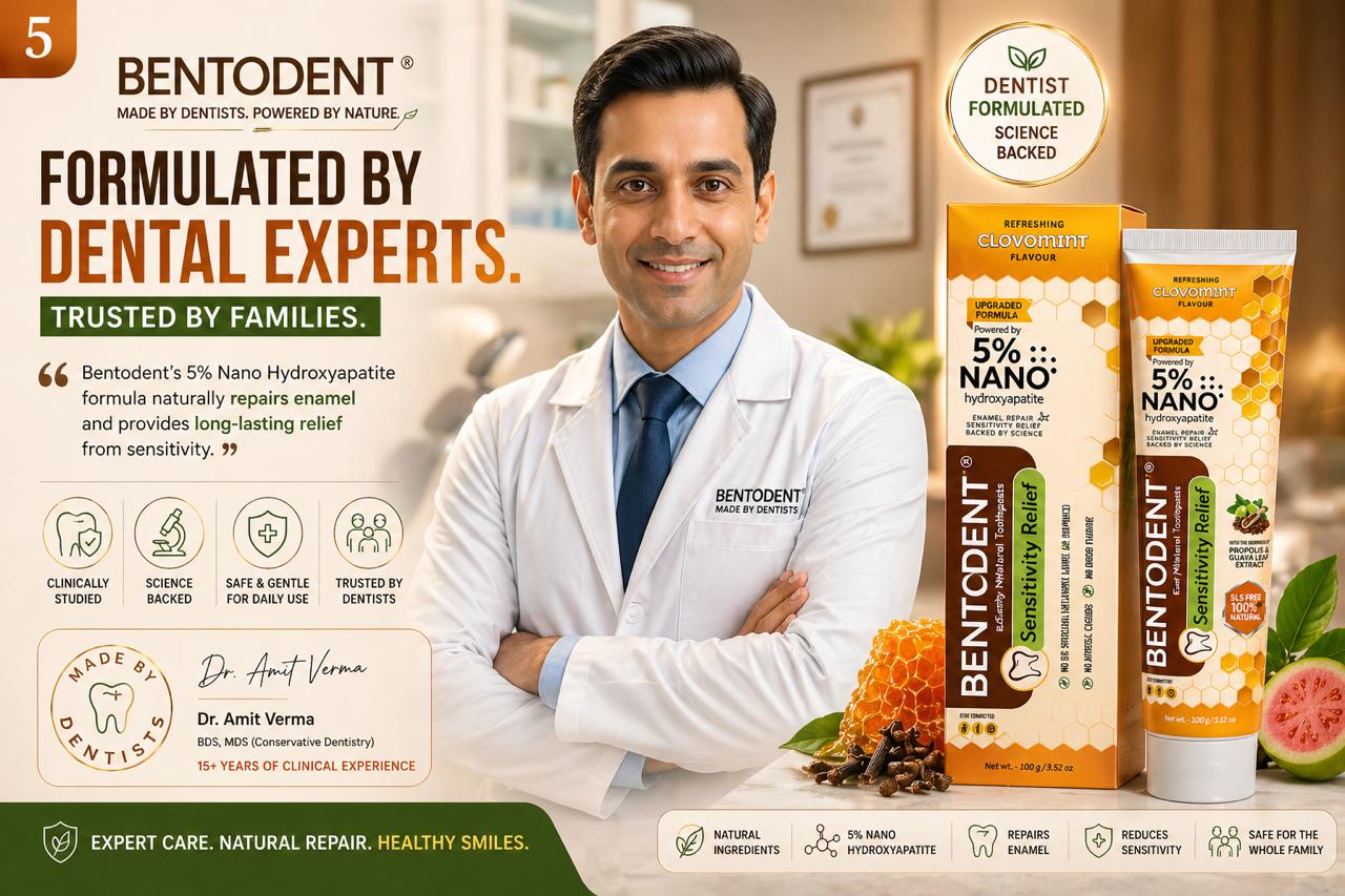Bentodent Advance powered by 5% High Purity Nano Hydroxyapatite Toothpaste Collection (Repair, Protect, Whitening) | Pack of 3 (Promineraliser, Vitamin C and Sensitivity Relief)
