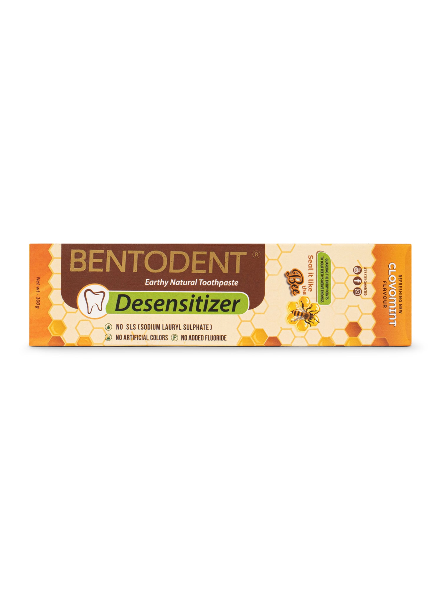 Bentodent Toothpaste - Desensitizer Natural Sensitivity Relief Toothpaste with Clove And Mint - 100 Gm - Indian Dental Organization