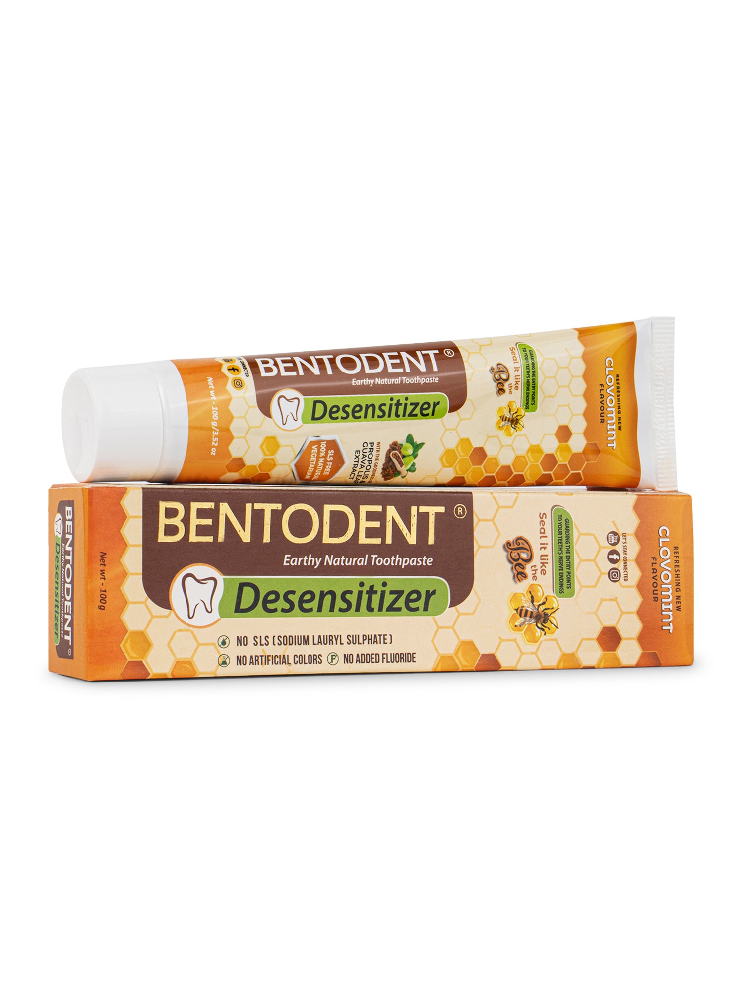 Bentodent Toothpaste - Desensitizer Natural Sensitivity Relief Toothpaste with Clove And Mint - 100 Gm - Indian Dental Organization