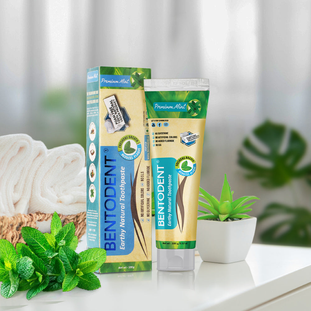 Bentodent Premium Mint Natural Toothpaste (Twin Pack) - 100 gm each - Indian Dental Organization