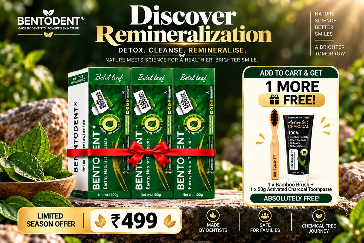 Bentodent Betel Leaf Organic Toothpaste Natural Herbal Toothpaste| SLS Free & Fluoride Free | Daily Oral Care