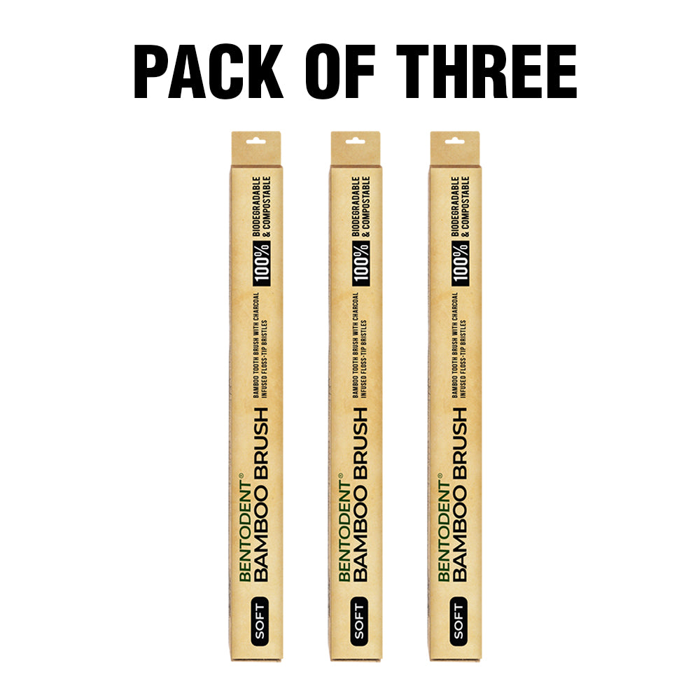Bentodent Slim Bamboo Charcoal Toothbrush - Soft