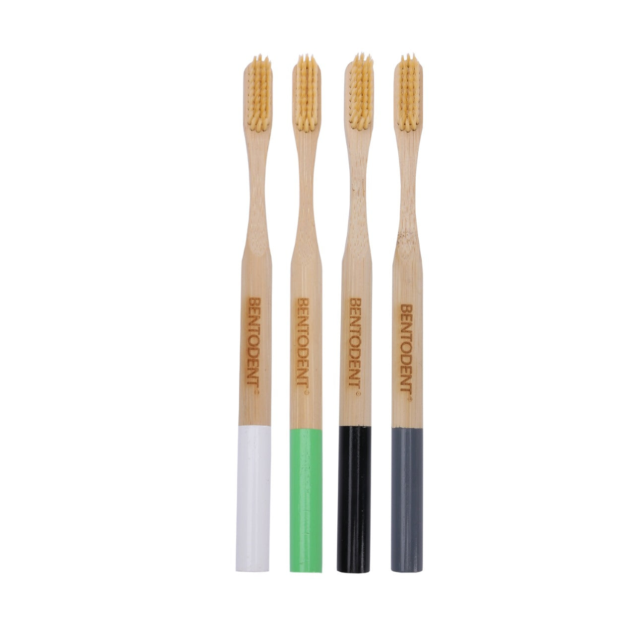 Bentodent Bamboo Toothbrush with Bamboo Fiber Bristles Round Bottom Teeth Whitening Ultra Soft (Pack of 4) - Indian Dental Organization